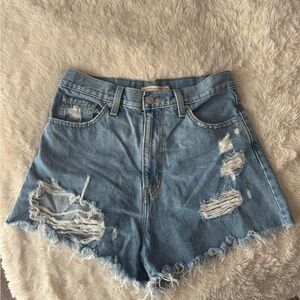 Levis High Waisted Mom Denim Shorts
